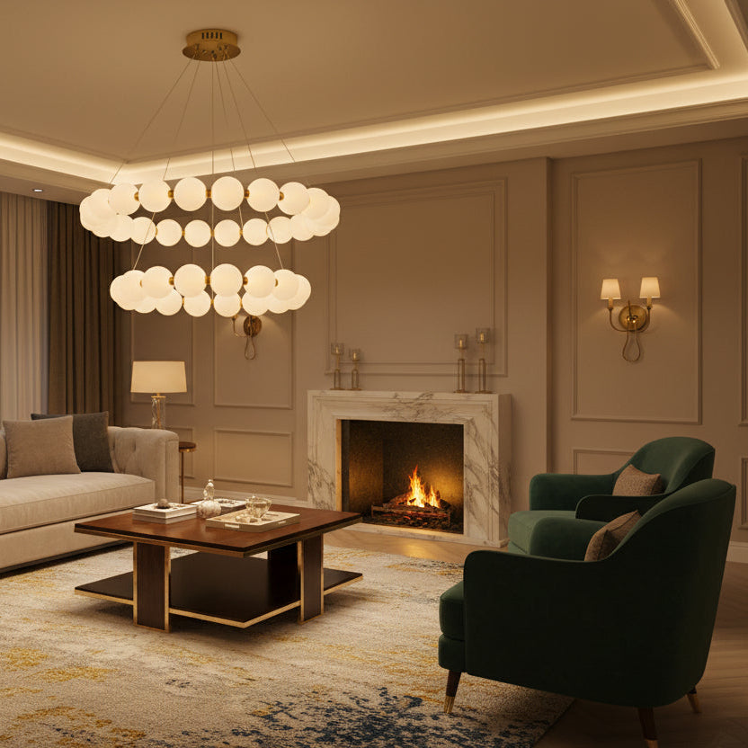 Designer suspended ceiling light with energy efficient led-Stratos