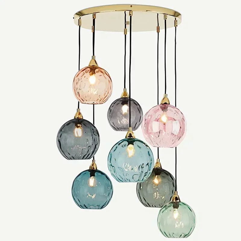 Colorful glass pendant lamp joyful and modern ambiance-Célestro