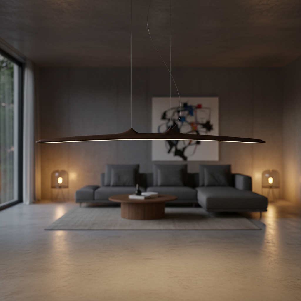 Minimalist walnut pendant light for dining room-Walnia