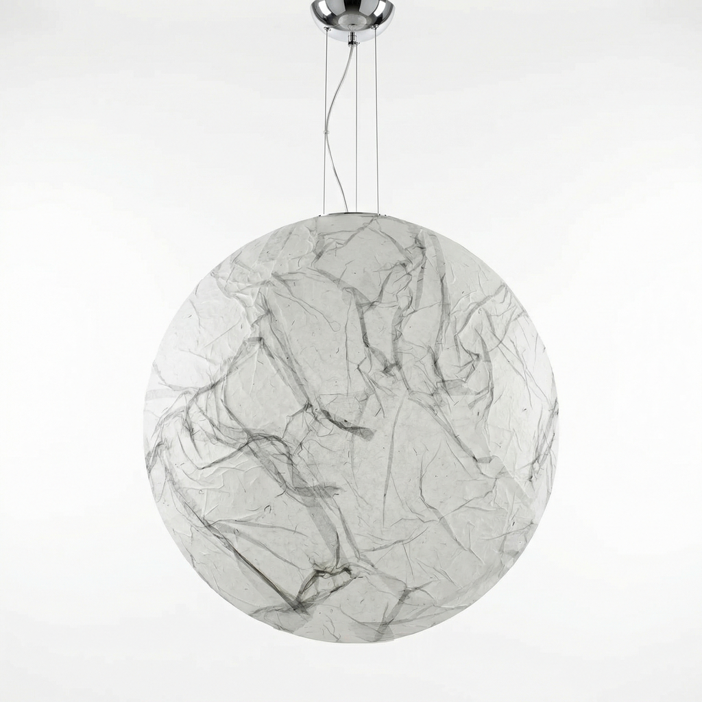 White metal led pendant light-Lunaris