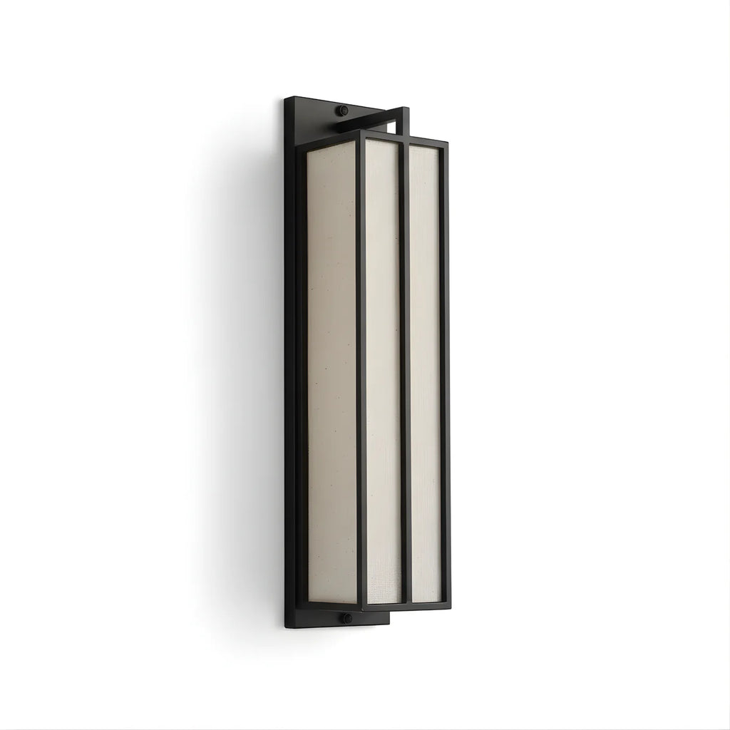 Chinese style iron and linen wall light for bedroom – Lumisan