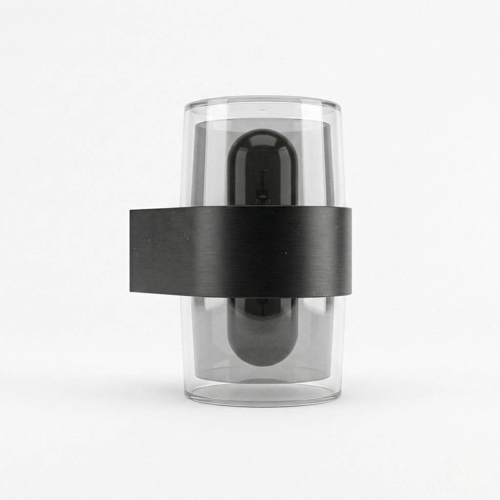 Black aluminum outdoor wall light – Myrthol