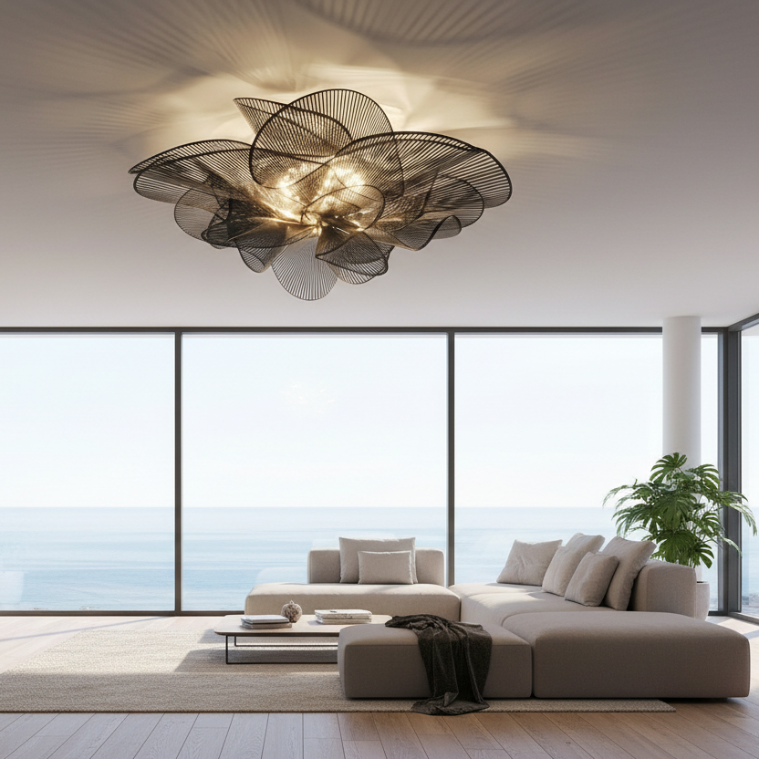 Modern black pvc ceiling light for bedroom-Novaluca
