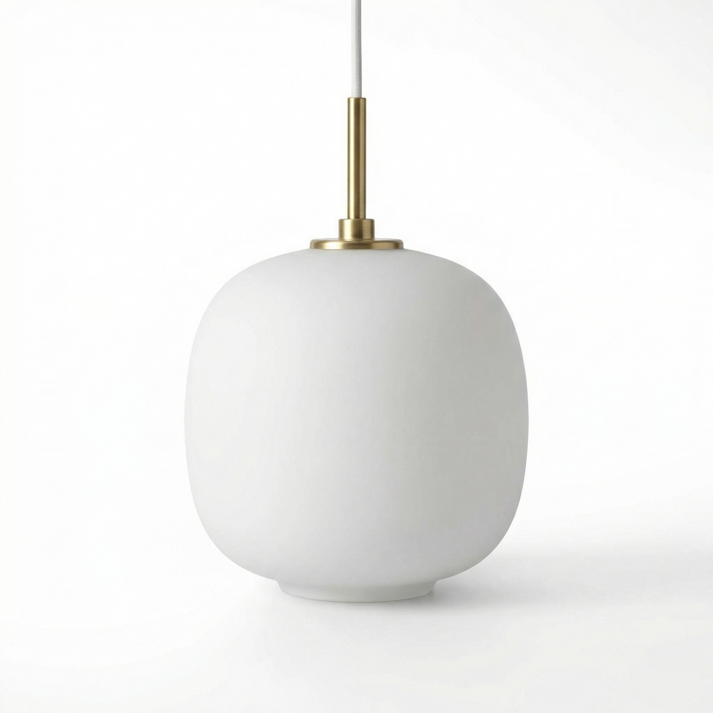 Solmara – Minimalist White Glass Pendant Light for Kitchen