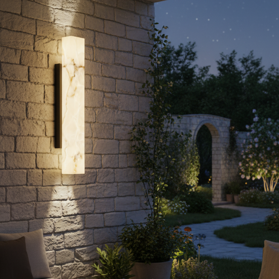Minimalist outdoor wall light in stainless steel – Marmolux